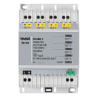 VIMAR - Attuatore domotico con 4 uscite analogiche proporzionali 0-10 V o 4-20 mA, alimentazione 120-230 V, installazione su guida DIN, occupa 4 moduli.