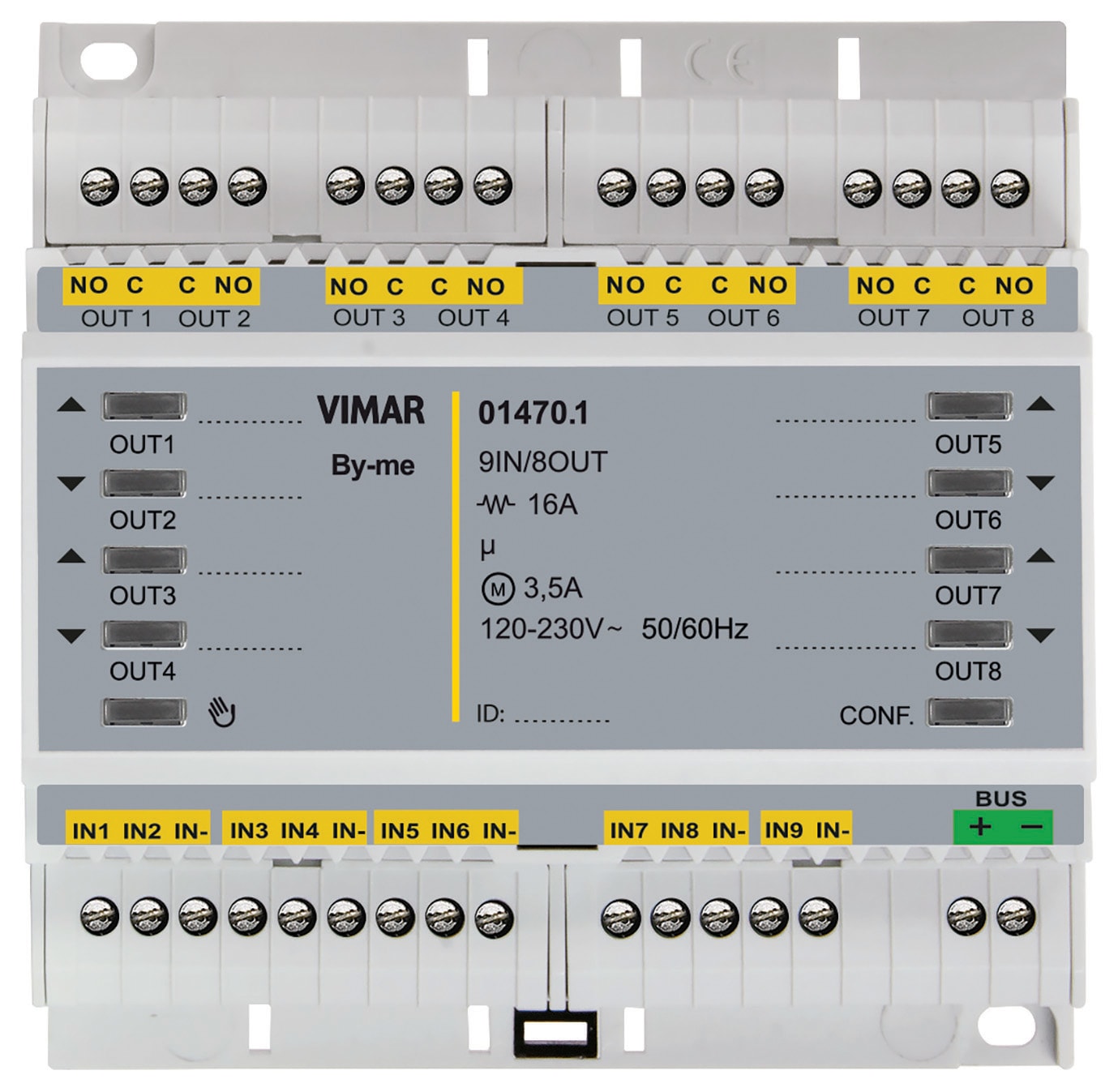 VIMAR - Modulo Domotico Multifunzionale 9 Ingressi 8 Uscite Relè Programmabili 120-230V~ 01470.1