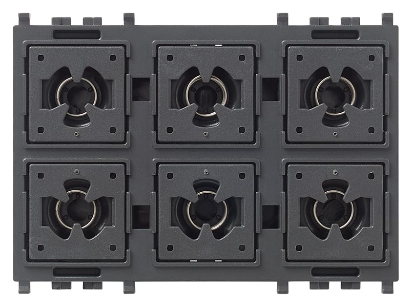 VIMAR - Comando Domotico 6 Pulsanti LED RGB Intercambiabili - Apparecchio Domotica 3 Moduli 01485.AX