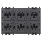 VIMAR - Comando Domotico 6 Pulsanti LED RGB Intercambiabili - Apparecchio Domotica 3 Moduli 01485.AX
