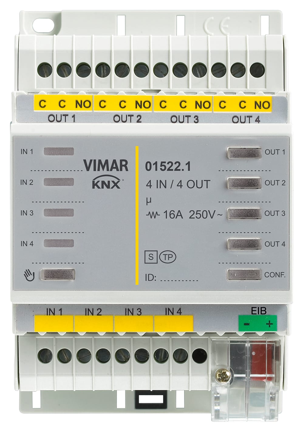 VIMAR - Dispositivo Multifunzione Knx 4 Ingressi/Uscite e 4 Uscite A Relè Programmabili 16 A 250 V~ Con Comando Luci, Tapparelle, Pulsanti e Ingressi Digitali