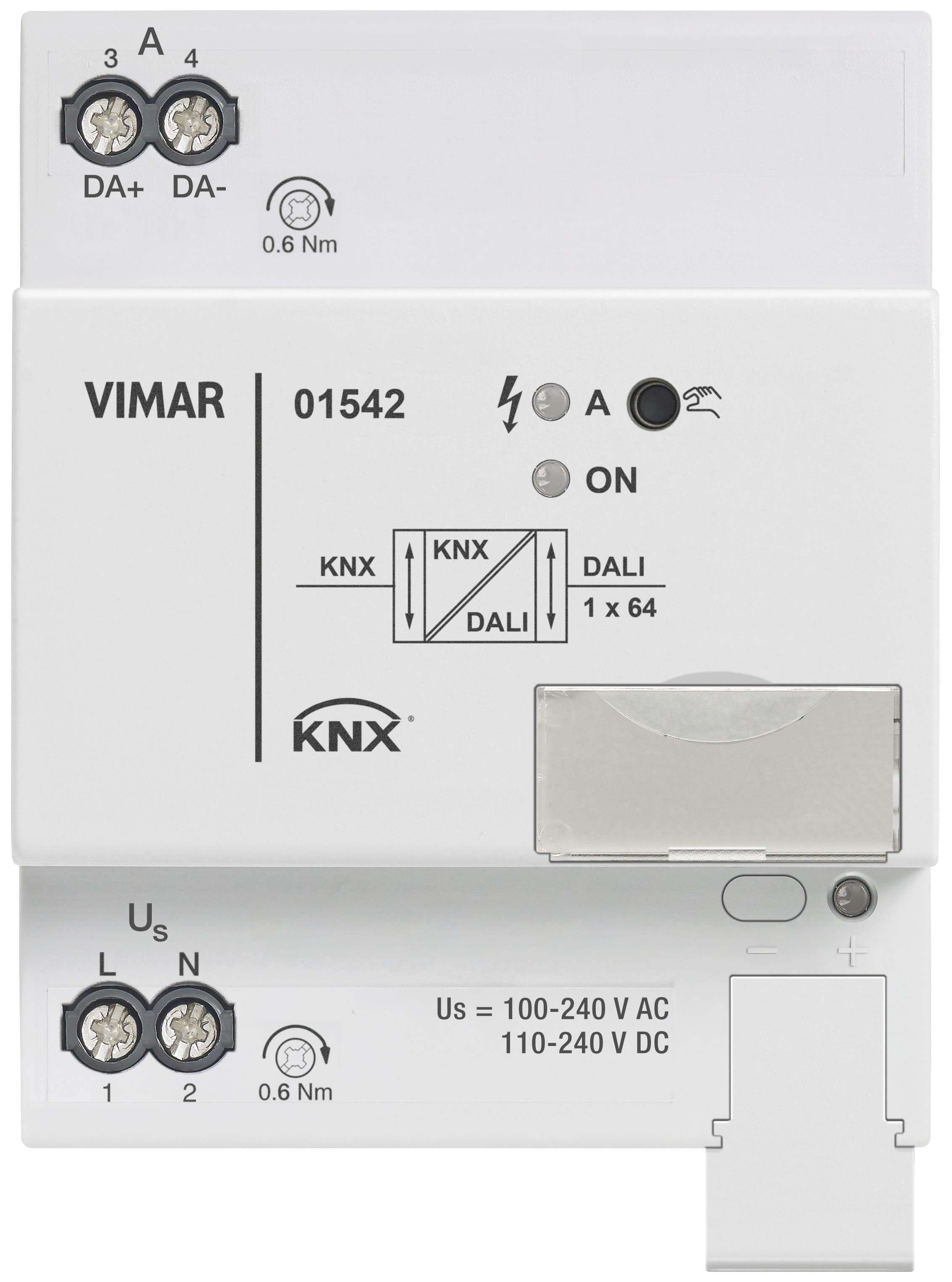 VIMAR - Gateway Dali Knx 1 Canale per 64 Lampade Raggruppabili in 16 Gruppi - Funzioni di Commutazione, Dimmerizzazione e Regolazione Luminosità 01542
