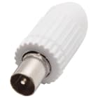 VIMAR - Connettore Maschio Assiale Bianco per Tv, Rd e Sat con Uscita Cavo 01644