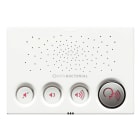 VIMAR - Modulo Fonico Antibatterico con 4 Pulsanti per Musica e Comunicazione Vocale, Materiale Antibatterico, Cavo Flat, Base Singola Parete, Bianco