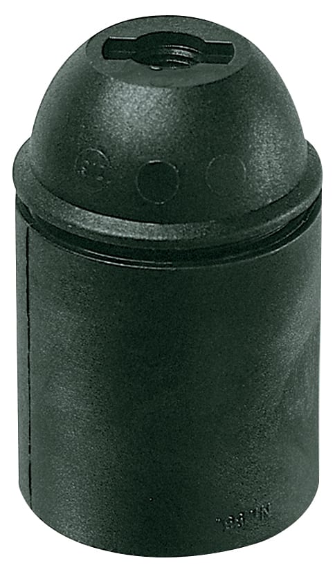 VIMAR - Portalampada E27 Cappuccio Filettato Nero Liscio Poliestere Rinforzato Vetro