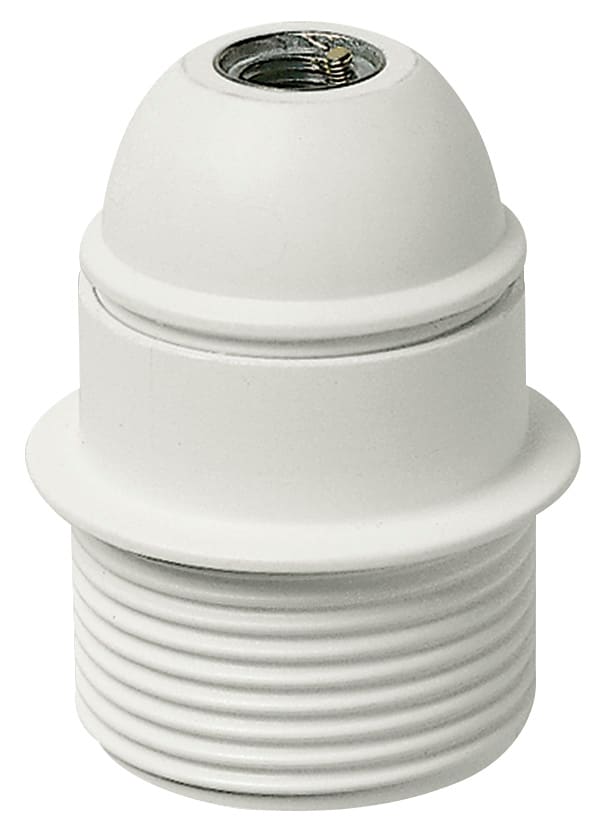 VIMAR - Portalampada E27 M10X1 Bianco con Vite di Blocco e Camicia Parzialmente Filettata 02104.B
