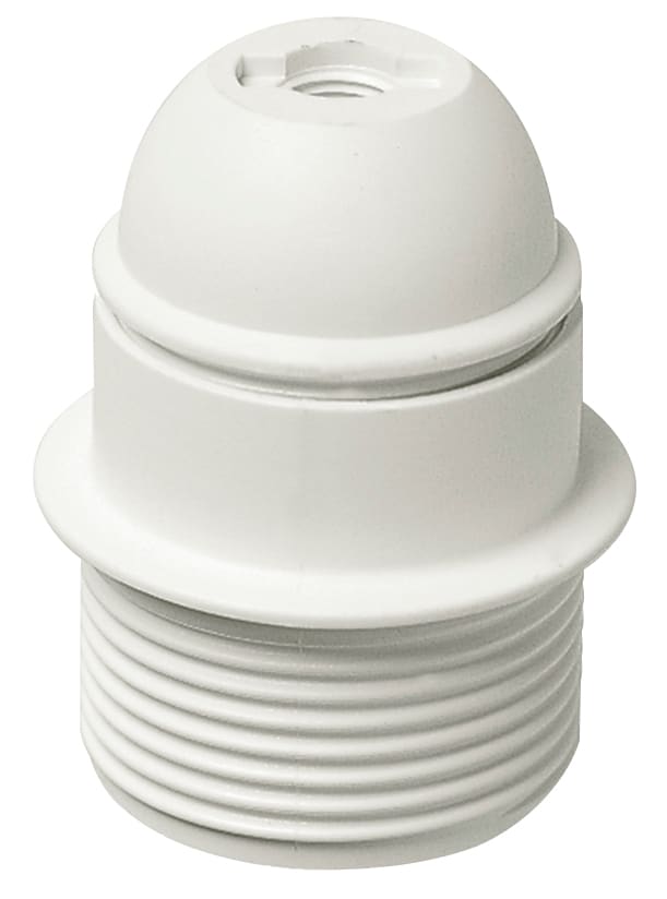 VIMAR - Portalampada E27 Bianco con Cappuccio e Camicia Filettata 02104.S.B
