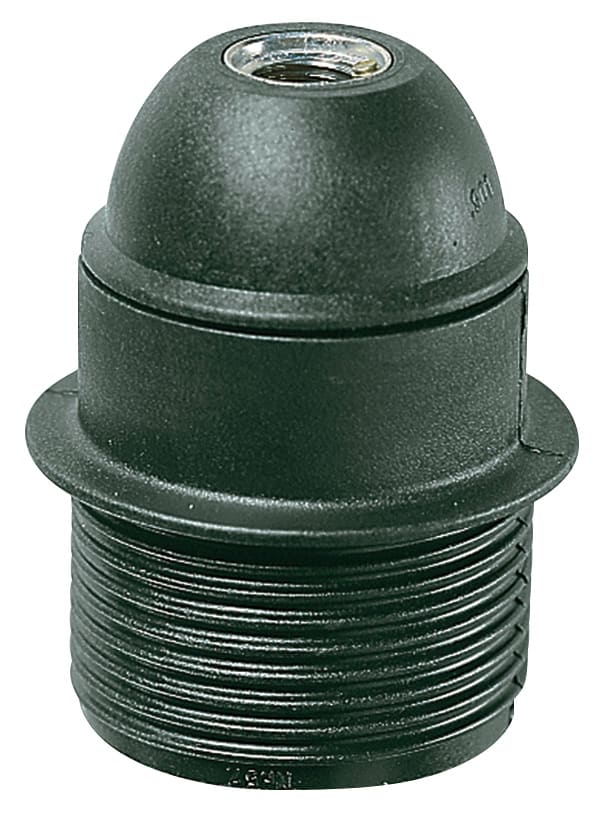 VIMAR - Portalampada E27 M10X1 Nero con Vite di Blocco e Camicia Parzialmente Filettata