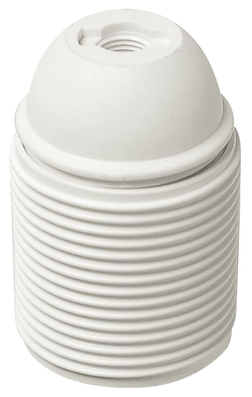 VIMAR - Portalampada E27 con Cappuccio Filettato Bianco e Camicia Rinforzata in Vetro Poliestere 02107.S.B