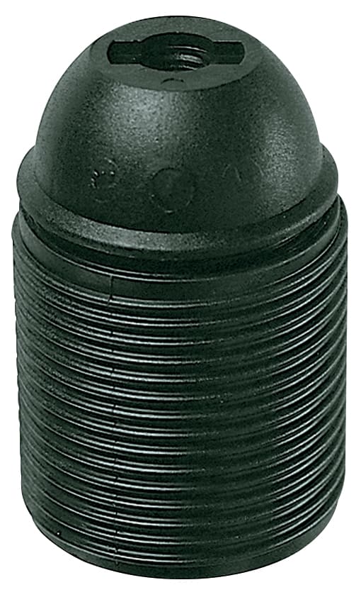 VIMAR - Portalampada E27 Cappuccio Filettato Nero Rinforzato Vetro Poliestere 02107.S