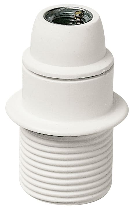 VIMAR - Portalampada E14 M10X1 Bianco - Raccordo Vite Blocco, Camicia Parzialmente Filettata, Poliestere Rinforzato Vetro 02124.B