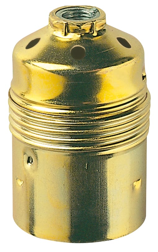 VIMAR - Portalampada E27 M10X1 Ottone con Morsetto di Terra e Camicia Lisca 02142