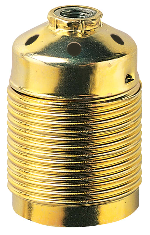 VIMAR - Portalampada E27 M10X1 Ottone Metallico con Vite di Blocco e Cappuccio Filettato