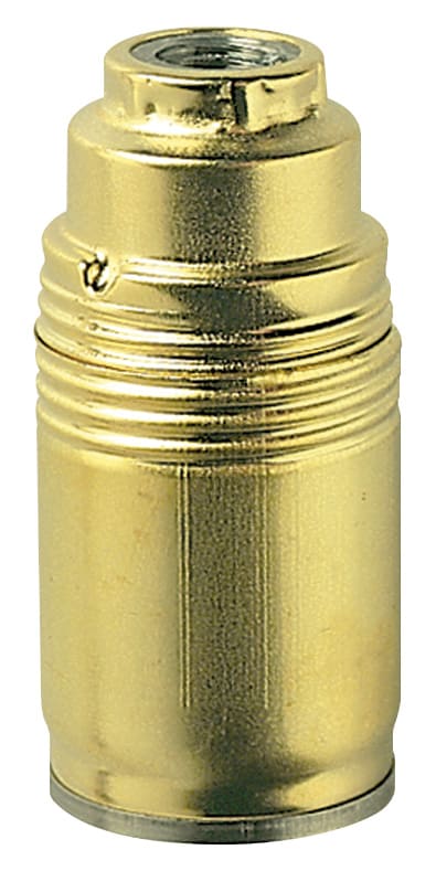 VIMAR - Portalampada E14 M10X1 Cm Ottone - Raccordo Vite Blocco, Cappuccio Camicia Acciaio Zincato Lucido