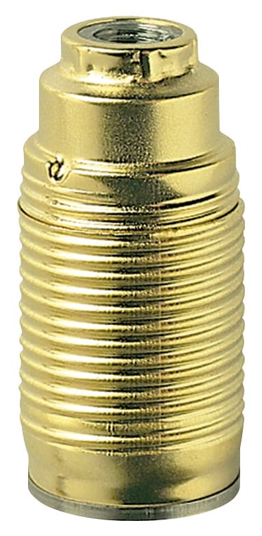 VIMAR - Portalampada E14 M10X1 Ottone Metallico Raccordo Vite Blocco Cappuccio Camicia Acciaio Zincato Lucido 02147