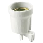 VIMAR - Portalampada E27 Porcellana Cilindrico Bianco Piastrina 90° Asole Fissaggio Squadra Isolante Ø43 Mm 4,5X9 Mm