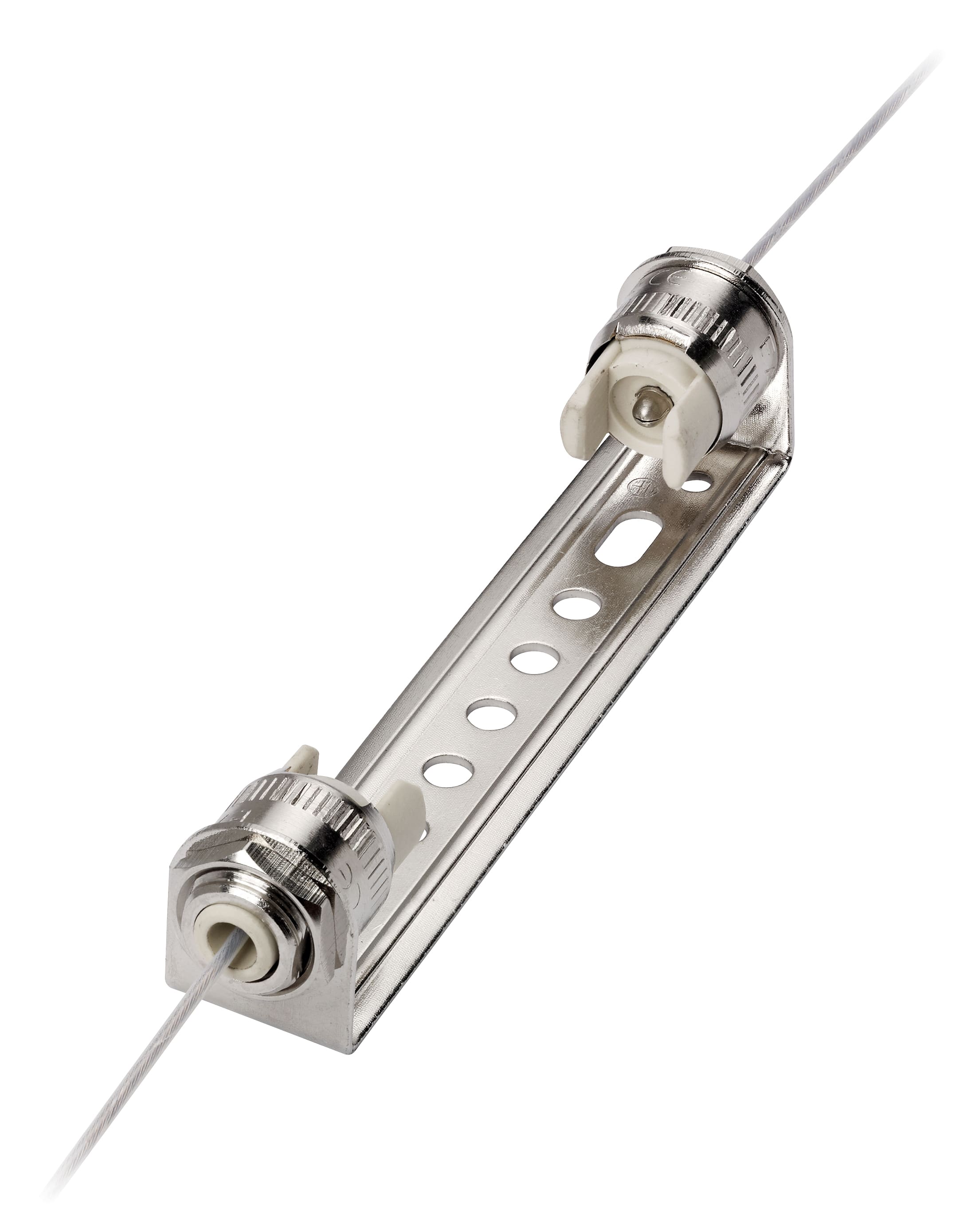 VIMAR - Portalampada cilindrico steatite 6A 250V, ottone nichelato, attacco R7s, cavo teflon PTFE, staffa fissaggio dritta, temp. max 300°C.