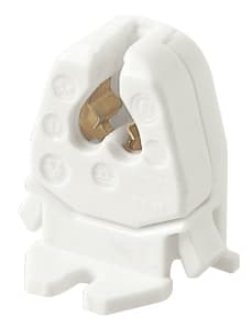 VIMAR - Portalampada a colonna G5 a scatto per lampade fluorescenti, 2 A 500 V, morsetti a molla, contatti ottone, max 110 °C, bianco.