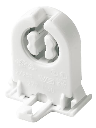 VIMAR - Portalampada per lampade fluorescenti tubolari G13 a scatto con bottone girevole e morsetti a molla 02473