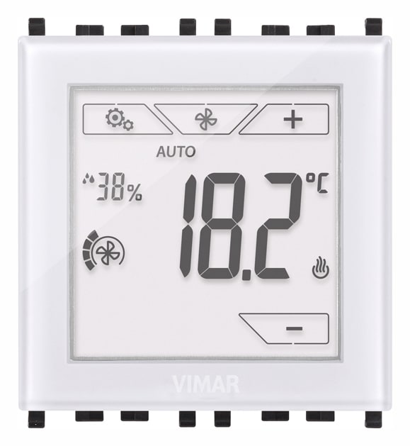 VIMAR - Termostato touch domotico bianco, controllo temperatura ambiente, gestione impianti, retroilluminazione led RGB, compatibile placche Eikon.