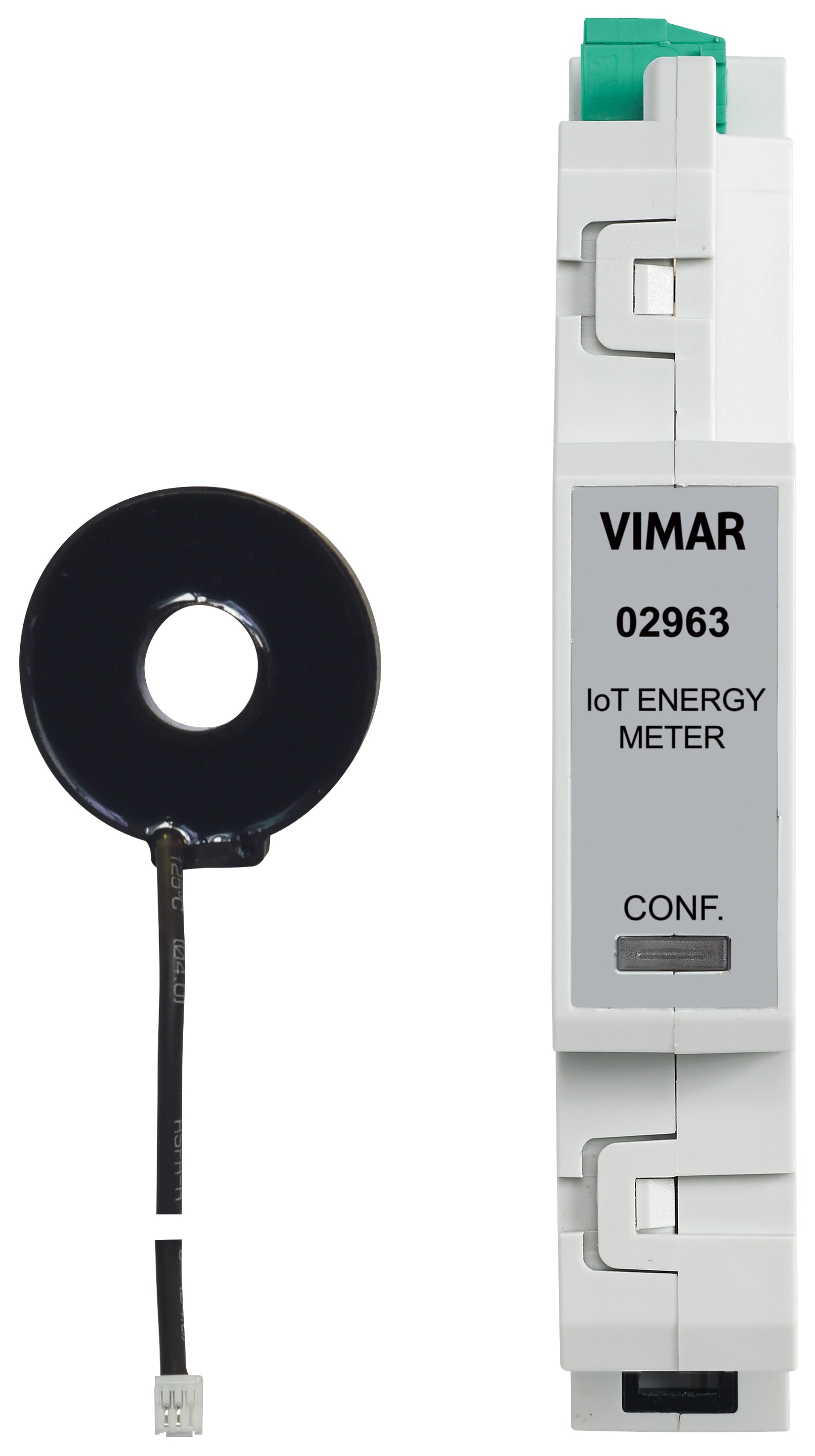 VIMAR - Energy meter IoT monofase per consumo e produzione energia, controllo 8 carichi, ingresso sensore, potenze 25W-10kW, Bluetooth 5.0, guida DIN. 02963