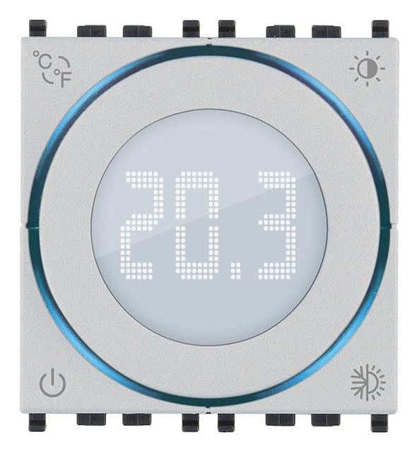 VIMAR - Termostato rotella 2M 100-240V Next, uscita a relè 5(2) A 240 V~, ON/OFF, LED bianco, 100-240 V 50/60 Hz, compatibile con placche Eikon, Arké, Plana. 02970.N