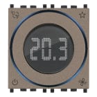 VIMAR - Termostato domotico 2M Metal, controllo temperatura ambiente, gestione impianti, comando fan-coil, retroilluminazione led, compatibile Eikon, Arké, Plana.