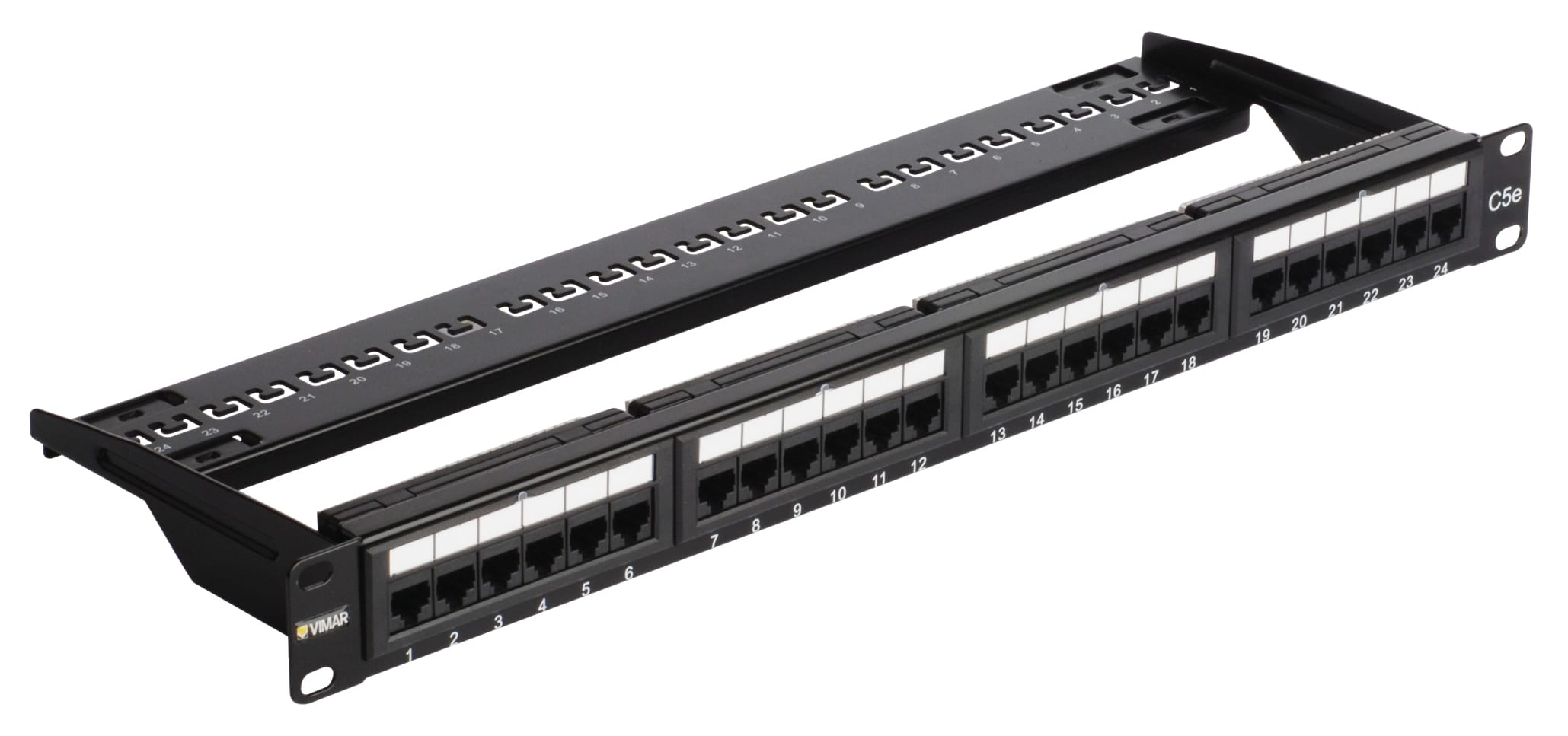 VIMAR - Pannello Permutazione 24 Connettori RJ45 Cat5E UTP 1U Rack 19''