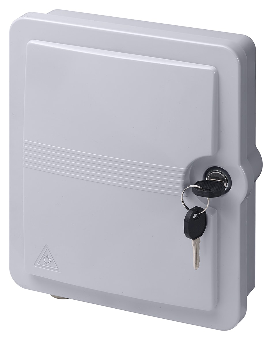 VIMAR - Terminale di Testa per Cavi e Fibre Ottiche, Adattatori SC/APC - Chiave di Sicurezza - Grado IP65 - Grigio RAL 7035 - 245x210x65 mm 03134