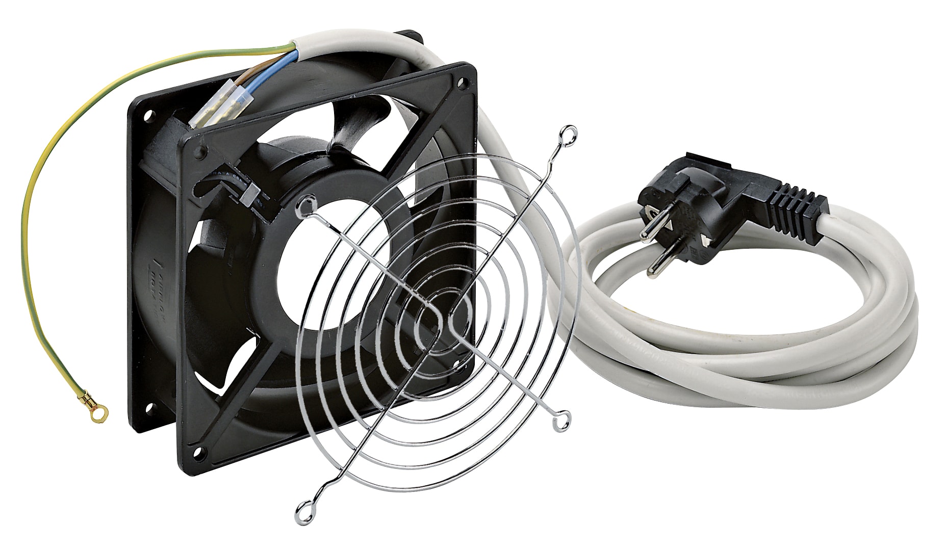 VIMAR - Ventilatore 230V~ 50-60Hz per Quadri da Parete e Armadi con Griglia di Protezione e Spina 2P+T 16A 250V~ Standard Tedesco e Francese 03256
