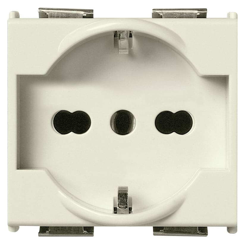 VIMAR - Presa Universale Sicury 2P+T 16A 250V Eurospine 2,5A 10A 16A Standard Italiano Tedesco - 2 Moduli Speciali 08410.1