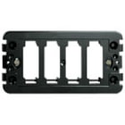 VIMAR - Supporto 4 Moduli Standard con Viti per Scatole Incasso Rettangolari Unificate 4 Moduli Nero