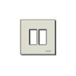 VIMAR - Placca Alluminio Scatto Oro 2 Moduli Standard Ø 60 Mm Supporto 08502 08606