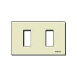 VIMAR - Placca Resina Avorio 2 Moduli Standard per Scatole Incasso Rettangolari Unificate 3 Moduli Fissaggio Supporto 08531