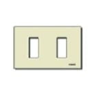 VIMAR - Placca Resina Avorio 2 Moduli Standard per Scatole Incasso Rettangolari Unificate 3 Moduli Fissaggio Supporto 08531