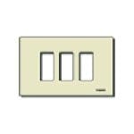 VIMAR - Placca Avorio 3 Moduli Standard Resina Scatole Incasso Rettangolari Unificate Fissaggio Supporto 08531