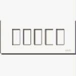 VIMAR - Placca Resina Avorio 5 Moduli Scatole Incasso Rettangolari Unificate Fissaggio Scatto Supporto 08533