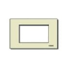 VIMAR - Placca 3 Moduli Speciale Resina Avorio per Scatole Incasso Rettangolari Unificate Fissaggio a Scatto Supporto 08531S