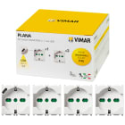 VIMAR - Kit Plana 3 prese sicury 2P+T 16A 250V universale P40 bianco, 1 presa sicury P40 con USB 15W 3A 5V tipo C bianco.