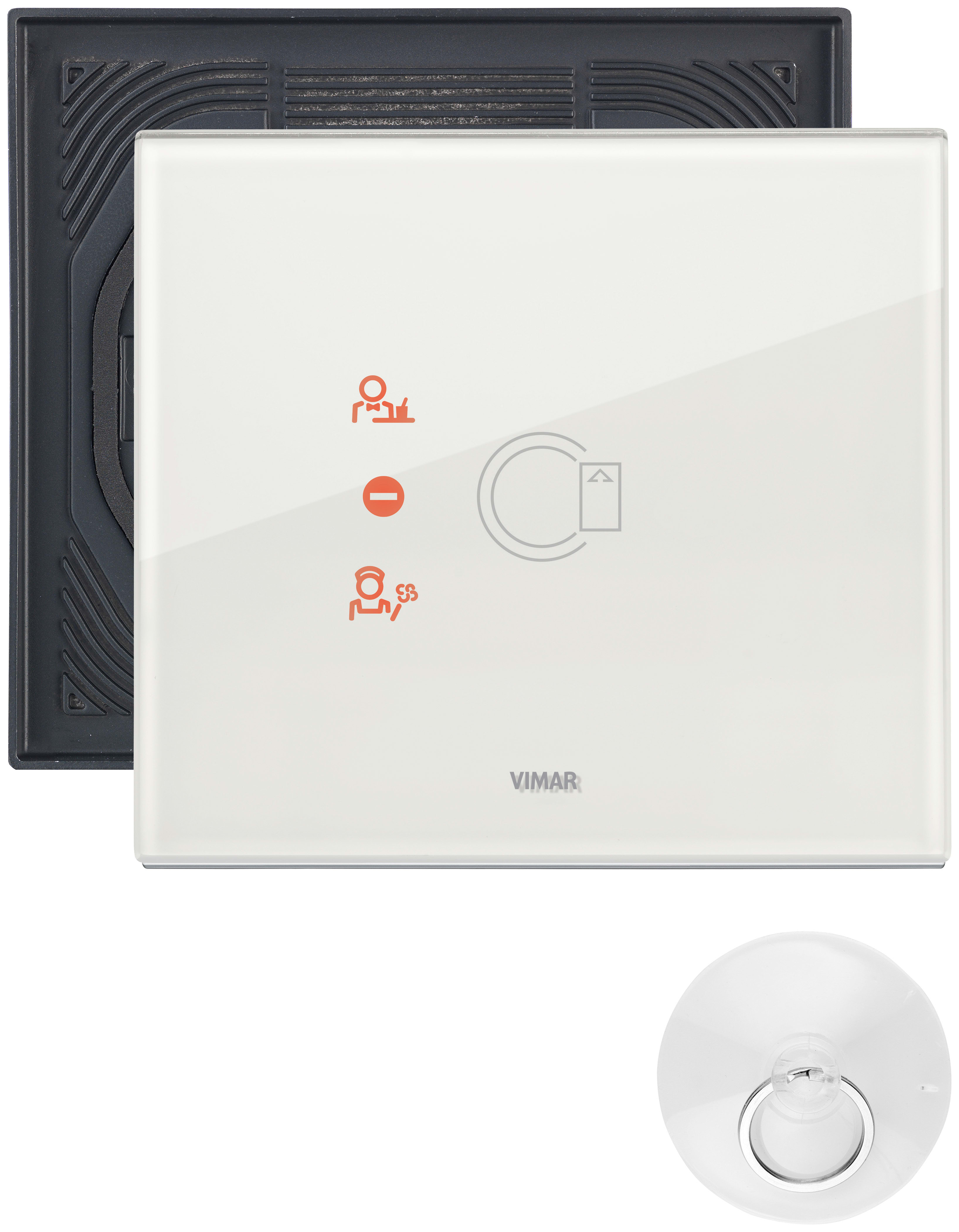 VIMAR - Placca Elettronica 3 Moduli Bianco Diamante IP55 con Lettore Transponder Esterno e Campanello Non Attivo