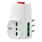 VIMAR - Adattatore Multipresa Sicury 250V Bianco Max 1500W Interruttore Luminoso Spina Standard Italiano Due Bpresa Universale P40