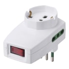 VIMAR - Adattatore multiplo SICURY 250 V sfalsato verticale, spina 2P+T 10 A S11, due prese 2P+T 16 A P17/11, una presa 2P+T 16 A universale, interruttore 10 A, 2500 W, bianco.