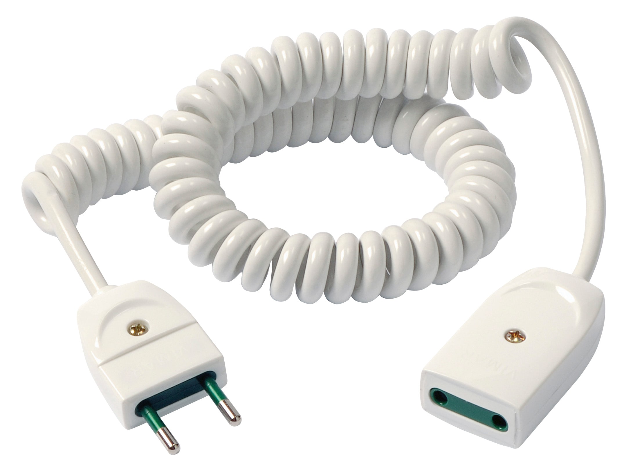 VIMAR - Cavo Prolunga Estensibile 2X0,75 3M Bian Cordone Prolungatore 3 Metri H05Vvh8-F Spina 2P 10 A 250 V Presa Sicury Potenza 1300 W