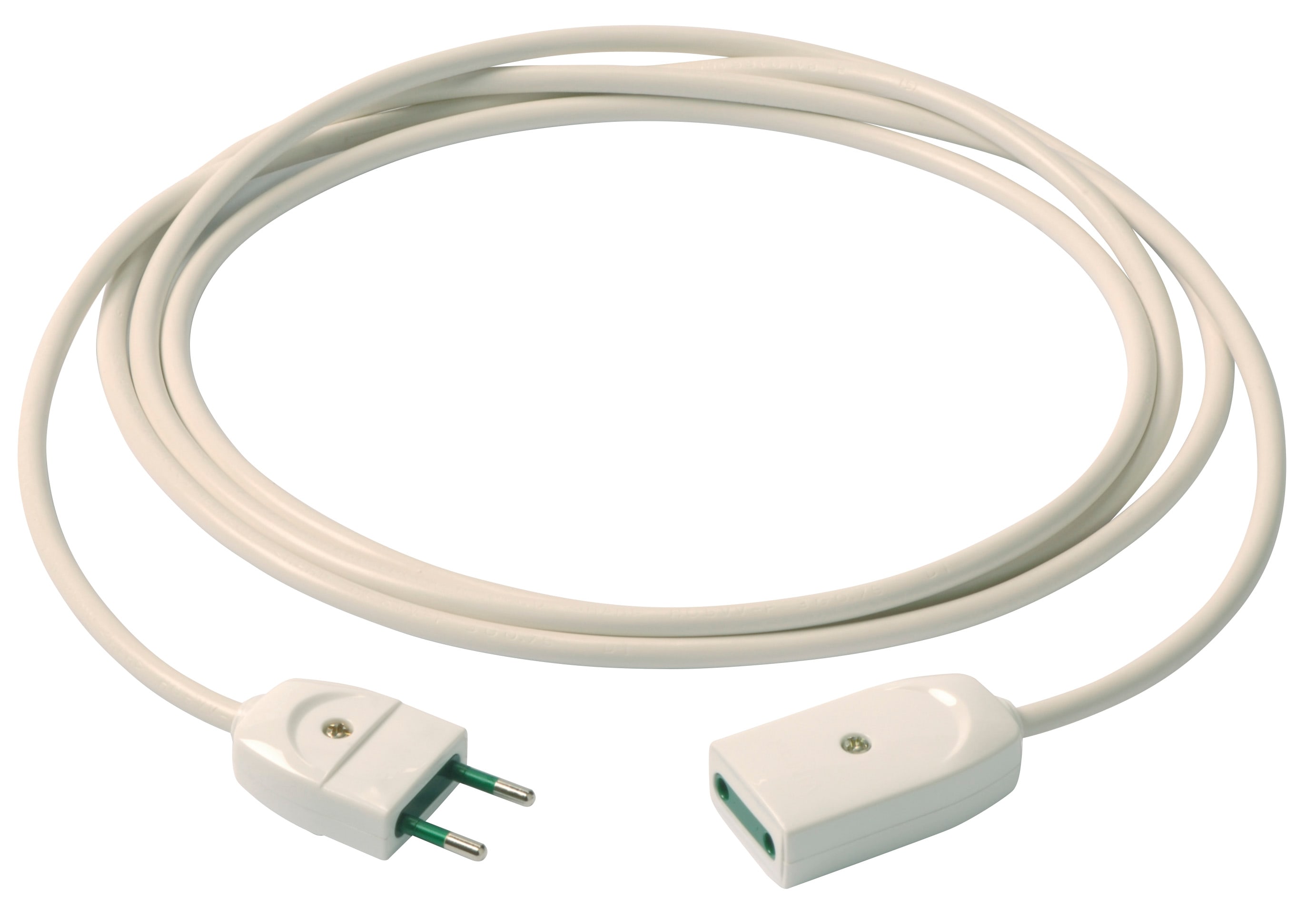 VIMAR - Cavo Prolunga 2X0,75 3M Bianco - Cordone Prolungatore Lineare 3 Metri H05Vv-F 2P 10 A 250 V~ Sicury P10 2300 W