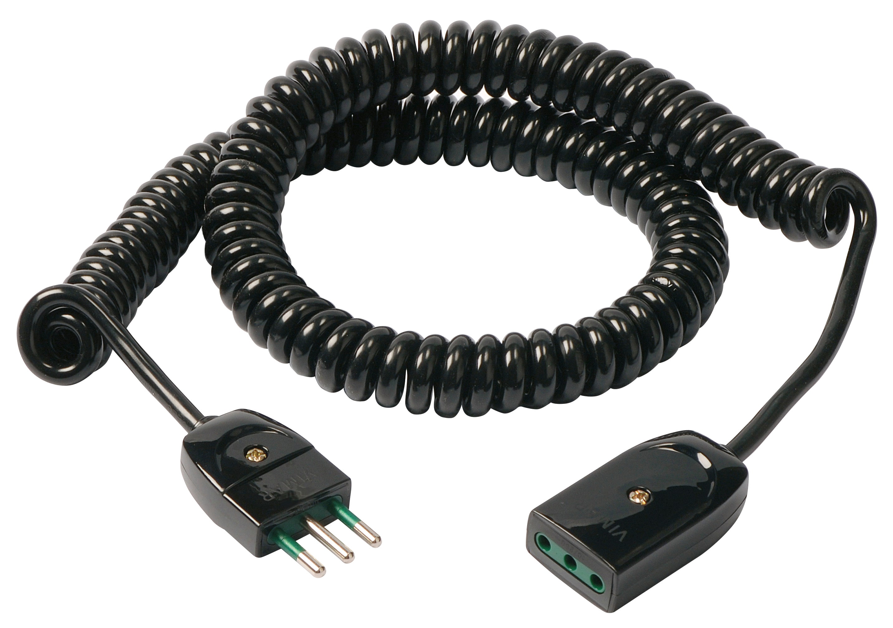 VIMAR - Cavo Prolunga Estensibile 3G0,75 5M Nero - Cordone Prolungatore 5 Metri H05Vvh8-F Spina 2P+T 10 A 250 V~ Presa Sicury Potenza 1300 W