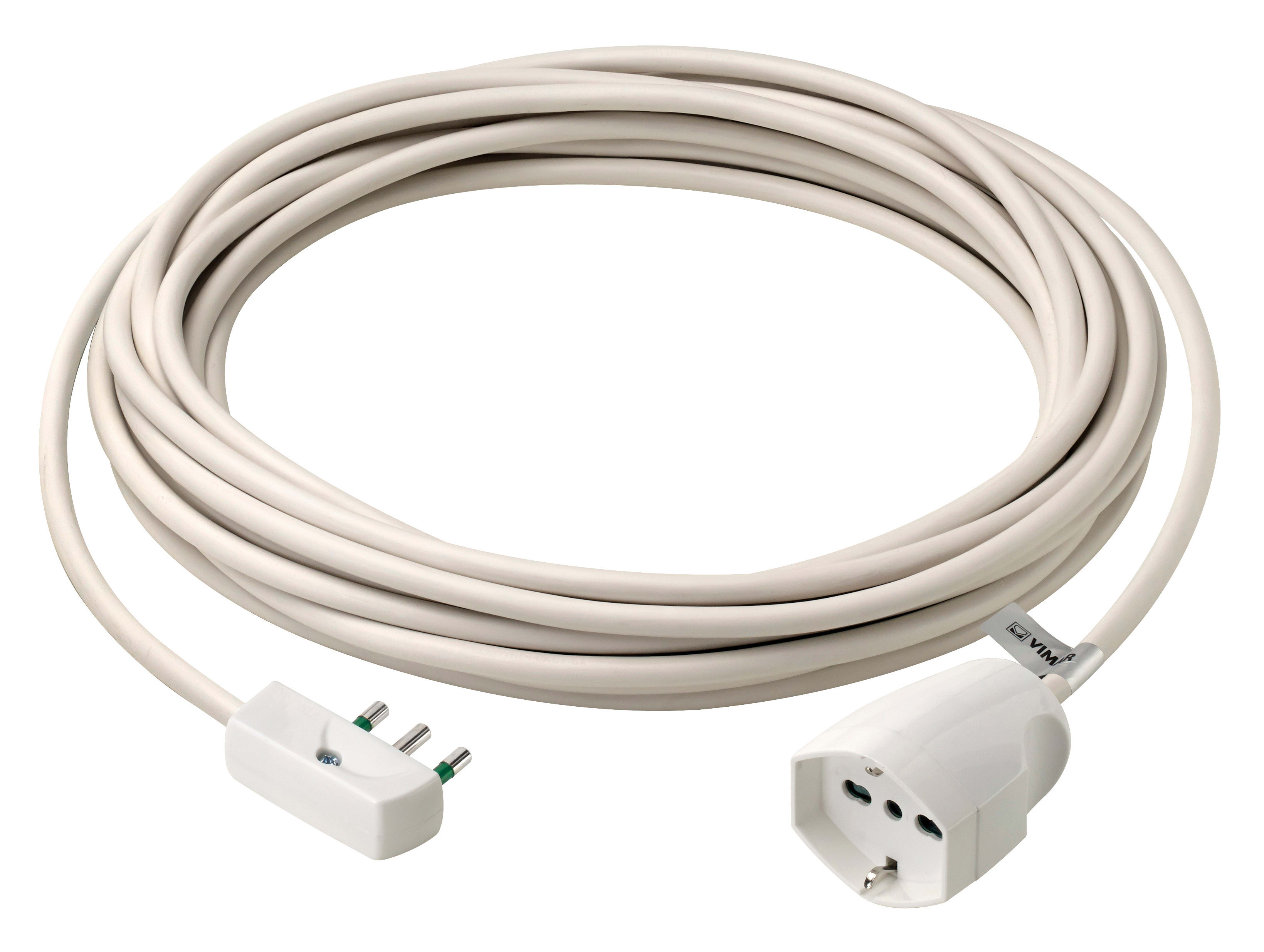 VIMAR - Prolunga Lineare 10 Metri 3 Conduttori 1,5 mm² H05Vv-F Spina Piatta Ricollegabile 16A 250V Presa Sicury P40 3680W Bianco