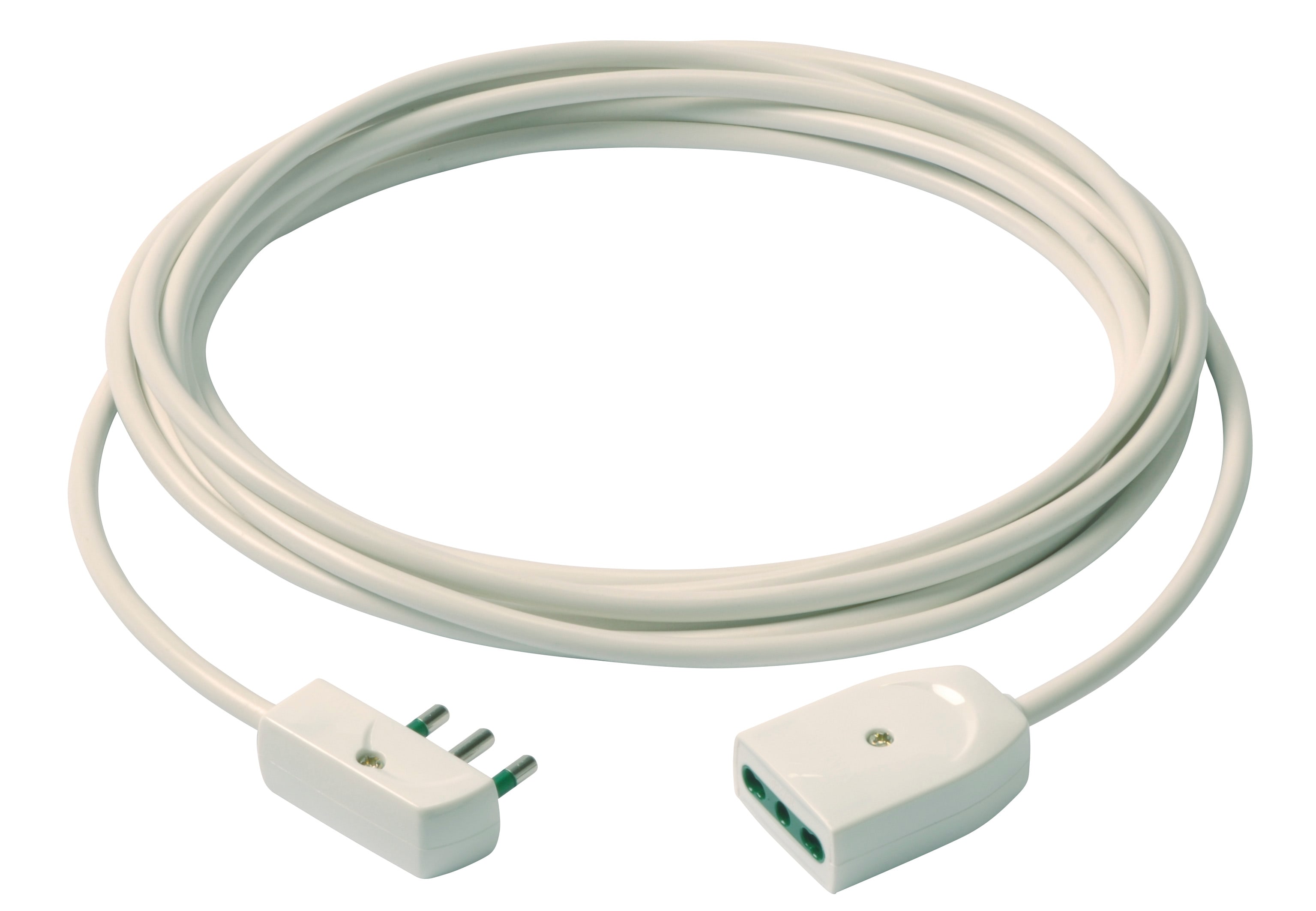 VIMAR - Cavo prolunga 3G1 spina piatta 3m bianco, cordone prolungatore 3G1 mm2 H05VV-F, spina 2P+T 16A 250V, presa SICURY, max 3680W.