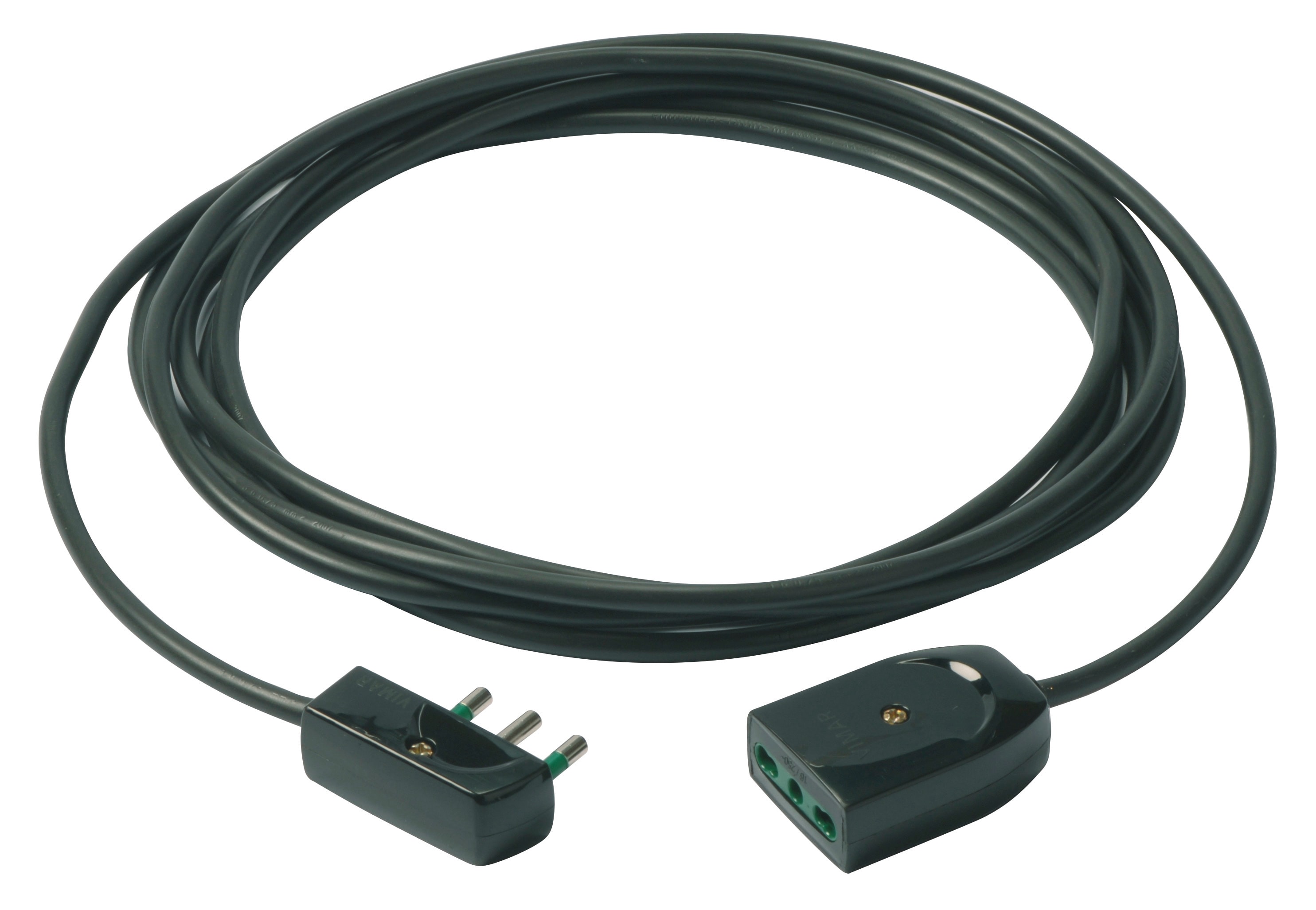 VIMAR - Cavo Prolunga 3G1+Spina Piatta 3M Nero - Cordone Lineare 3 Metri, 3G1 Mm2 H05Vv-F, 2P+T 16 A 250 V~ Standard Italiano, Presa Sicury, Potenza 3680 W 0P32386