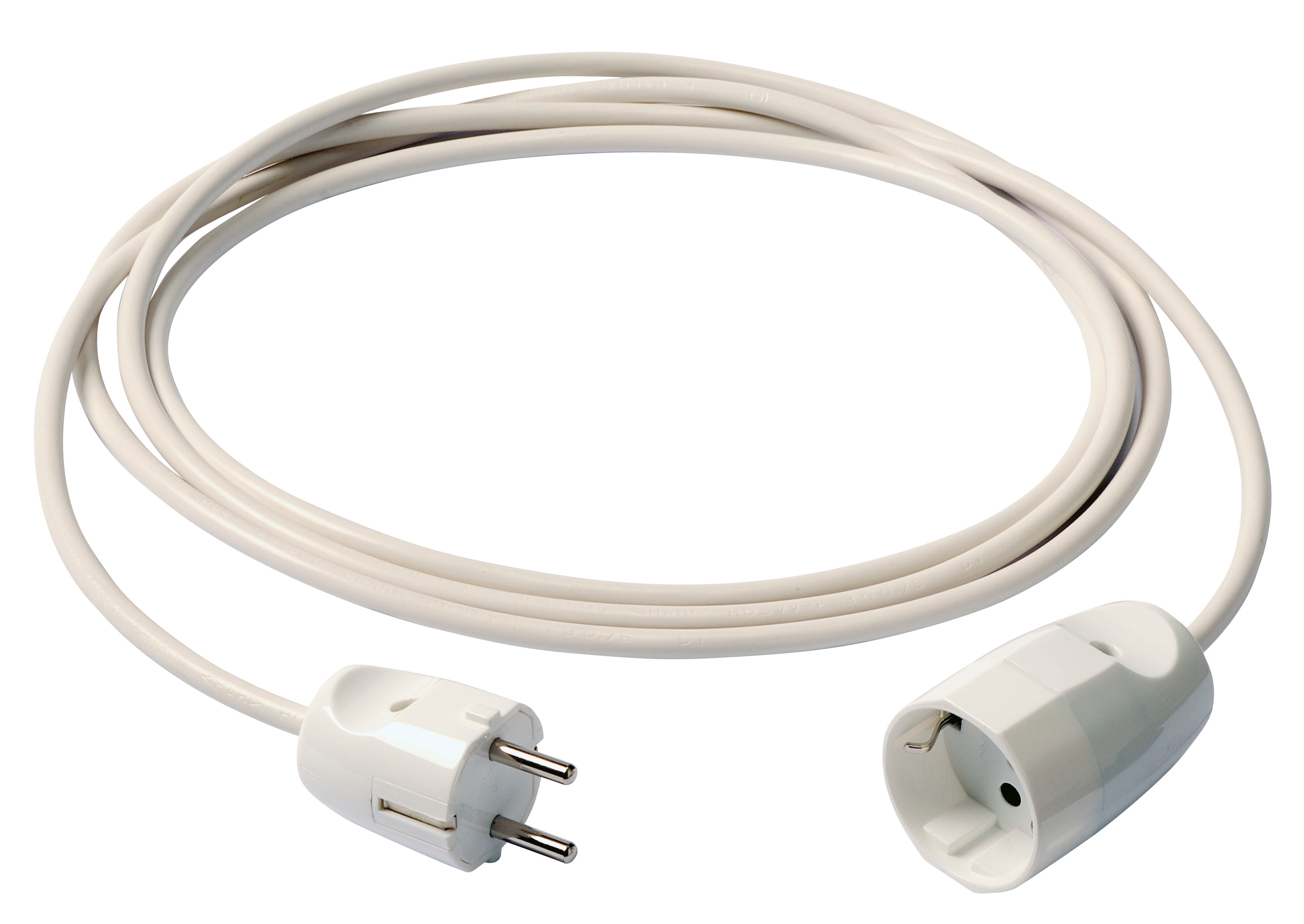 VIMAR - Cavo prolunga 3G1+P30 3m bianco, cordone prolungatore 3 metri, cavo 3G1 mm2 H05VV-F, spina Schuko, presa SICURY P30, 3680 W, bianco. 0P32392.B