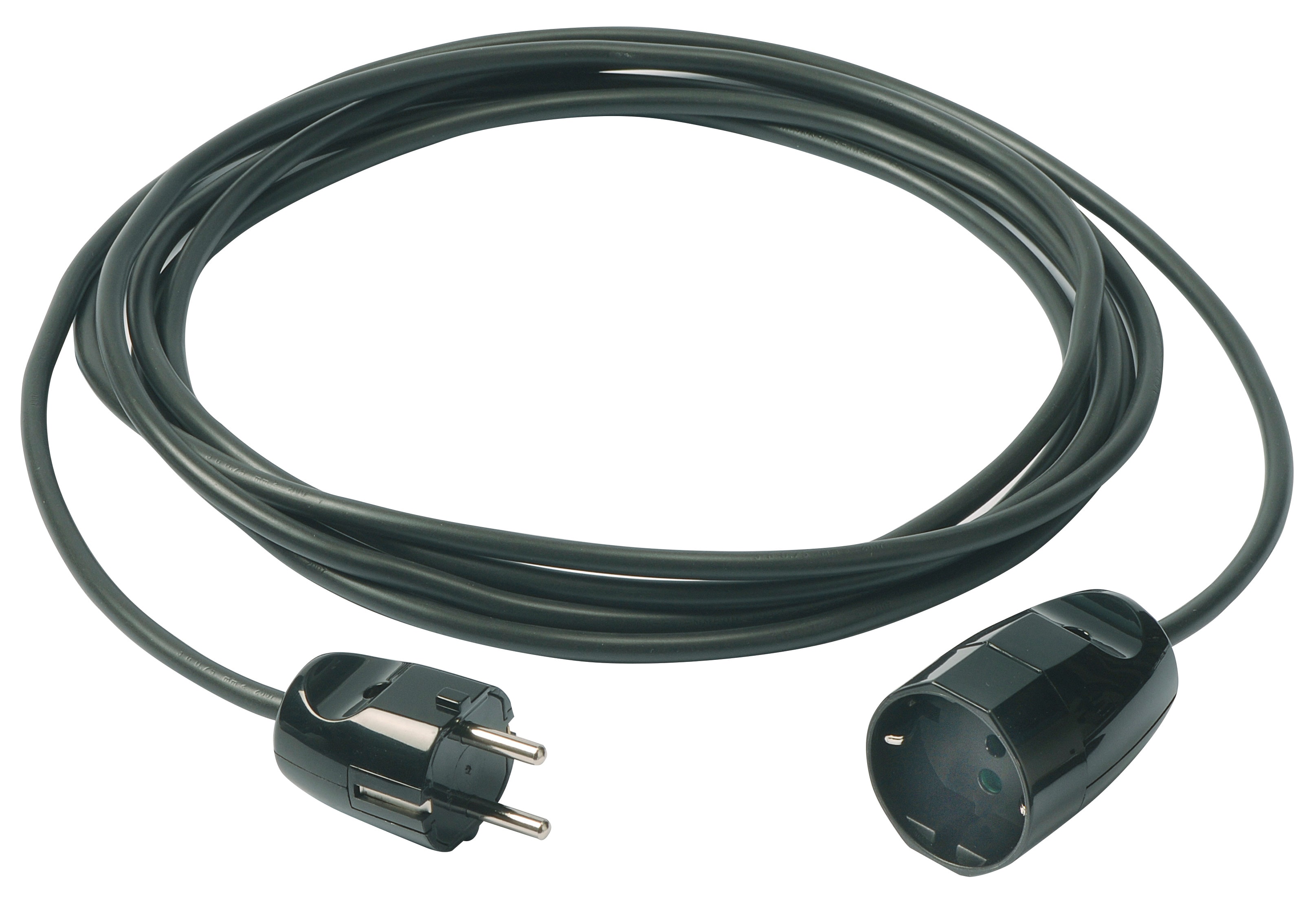 VIMAR - Cavo prolunga 3G1+P30 5m nero, cordone prolungatore 5m, cavo 3G1 mm2 H05VV-F, spina 2P+T 16A 250V, presa SICURY 2P+T 16A 250V, max 3680W.